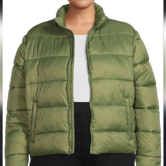 Time and Tru Jackets & Blazers - TIME & TRU bubble puffer warm coat in olive green size 1X
